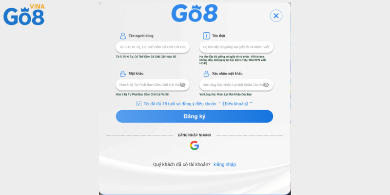 Đăng ký Go8